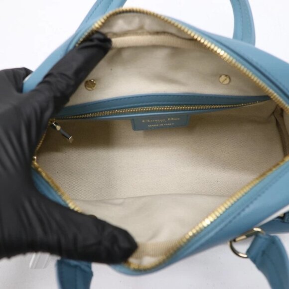 Christian Dior Calfskin Small Dior Vibe Bowling Bag - Turquoise - Picture 2 of 16
